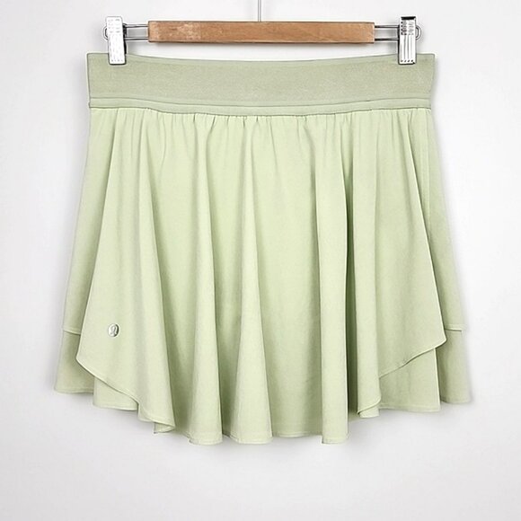 lululemon athletica Pants - Lululemon Court Rival High-Rise Skirt Skort Long Kohlrabi Green Flowy Size 8